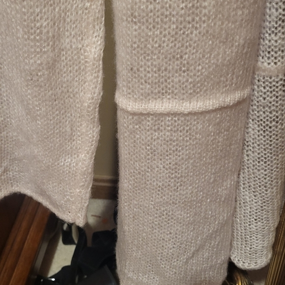 Wooden Ships Pale Pink Long Mohair Blend Open Front Cardigan Size M/L - Picture 6 of 7